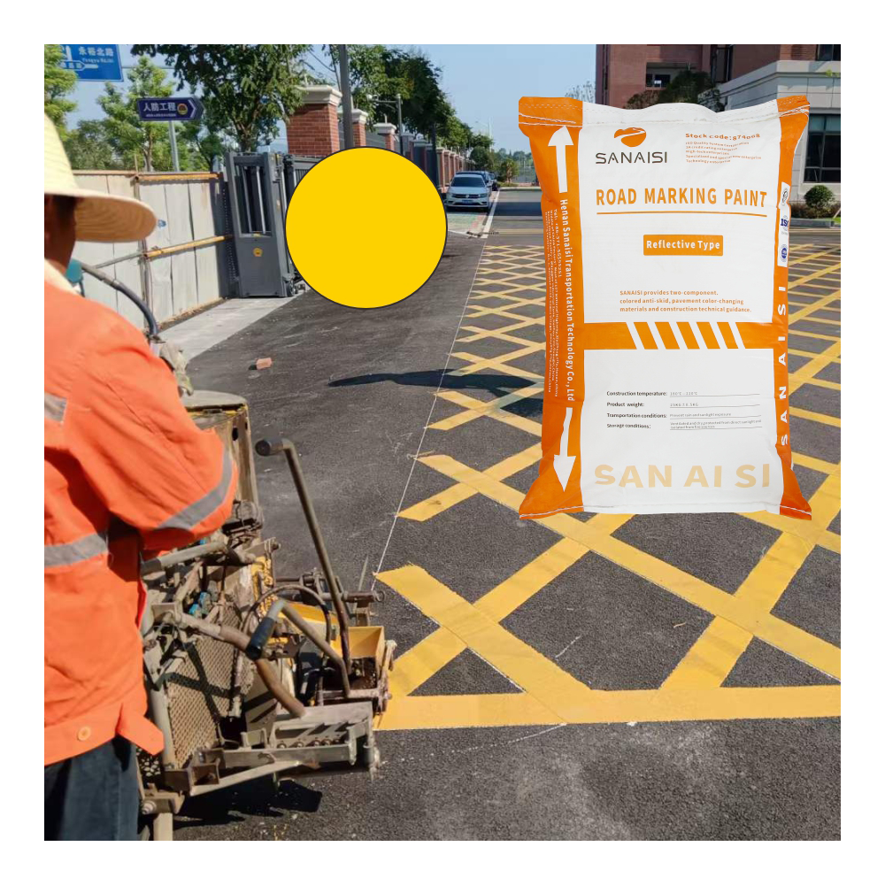 Yellow road marking paint
